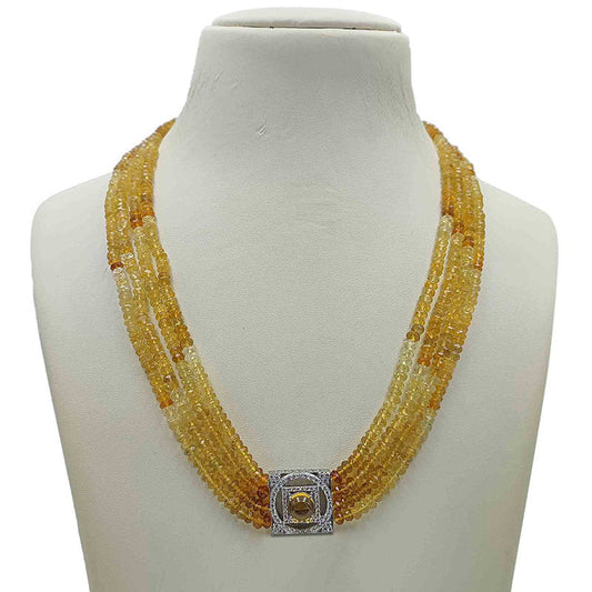 Citrine Beads Bati Necklace