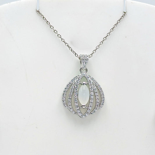 White Moonstone Marquise Pendants