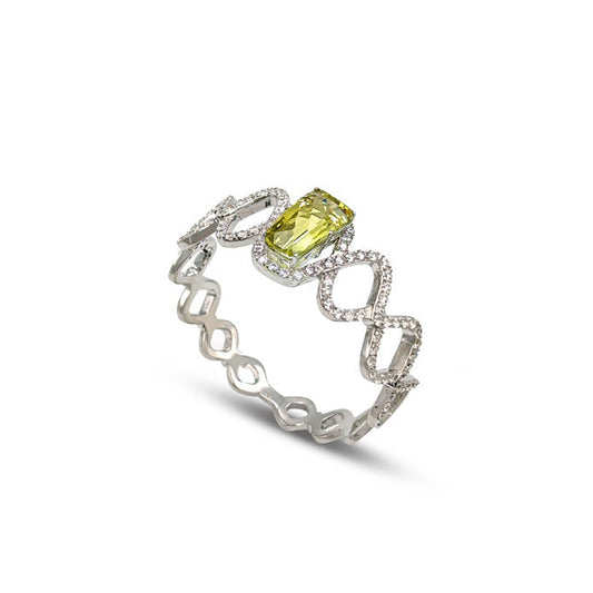 Lemon Quartz Tapered Baguette Bangle