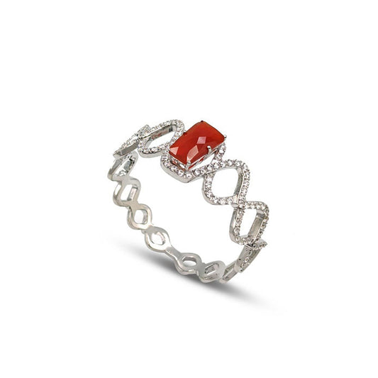 Red Onyx Tapered Baguette Bangle