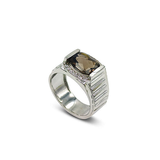 Smokey Quartz Cushion Rings