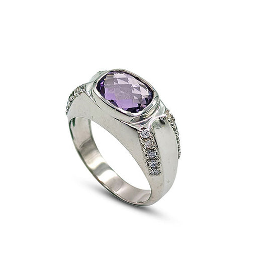 Amethyst Cushion Rings
