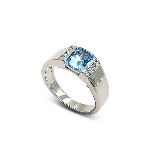 Blue Topaz Octagon Rings