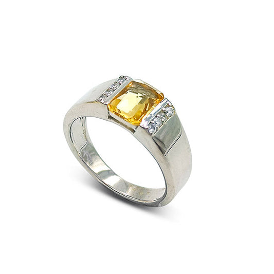 Citrine Octagon Rings