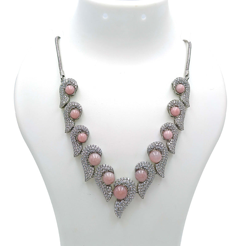 Pink Opal Round Necklace