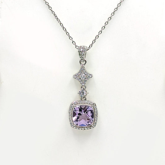 Amethyst Cushion Pendants