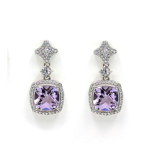 Amethyst Cushion Earrings