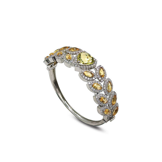 Lemon Quartz and Citrine Bangle