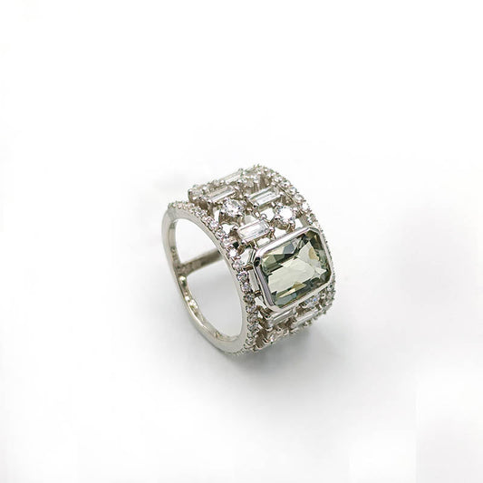 Prasiolite Octagon Rings