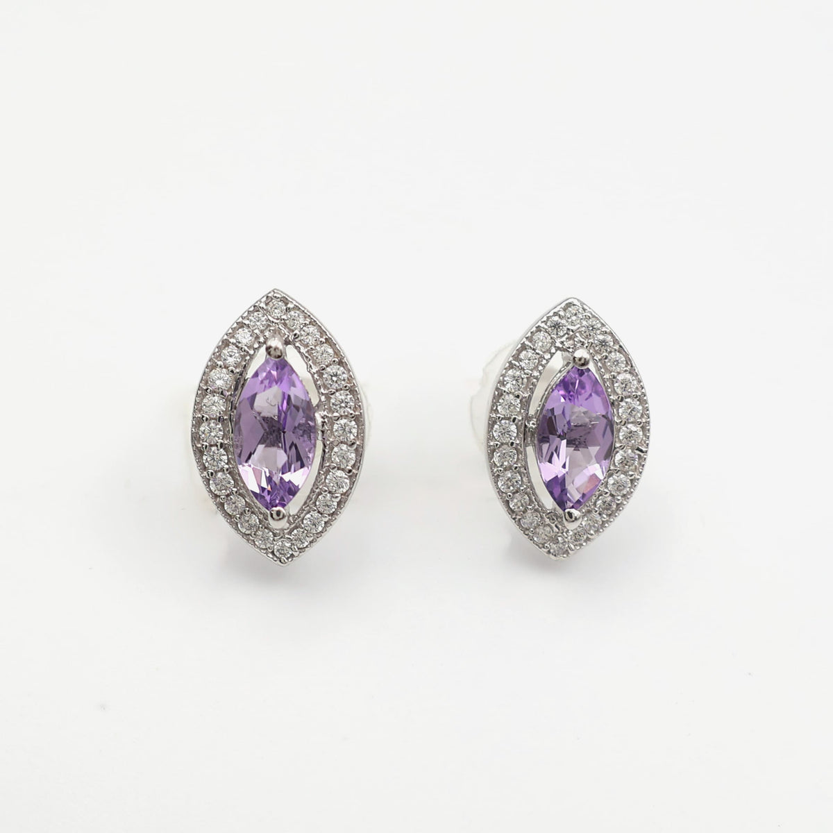 Amethyst Marquise Petal Earrings