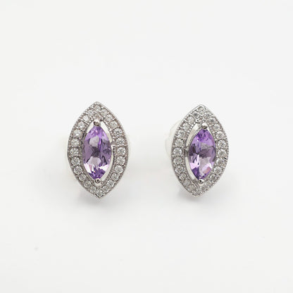 Amethyst Marquise Petal Earrings