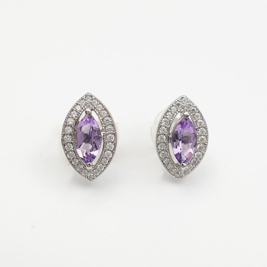 Amethyst Marquise Petal Earrings