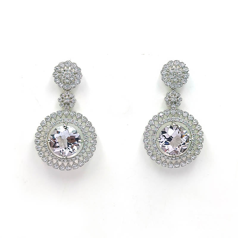 Amethyst Snowdrop Halo Earrings