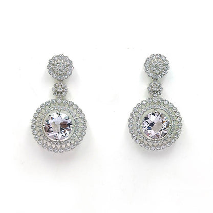 Amethyst Snowdrop Halo Earrings
