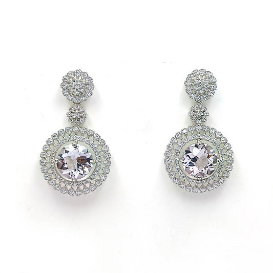 Amethyst Snowdrop Halo Earrings