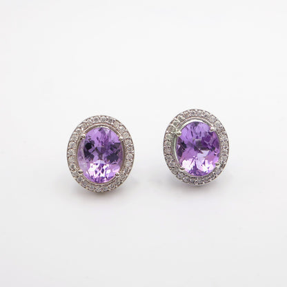 Blue Topaz Grand Cushion Halo Earrings