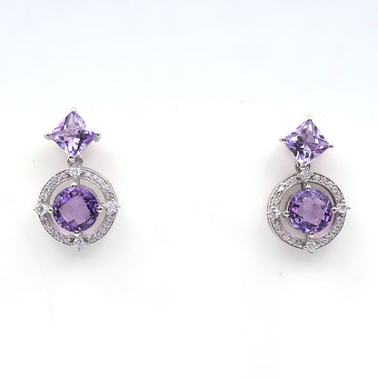 Blue Topaz Daisy Drop Earrings