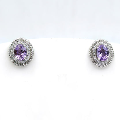 Prasiolite Orbit Solitaire Earrings
