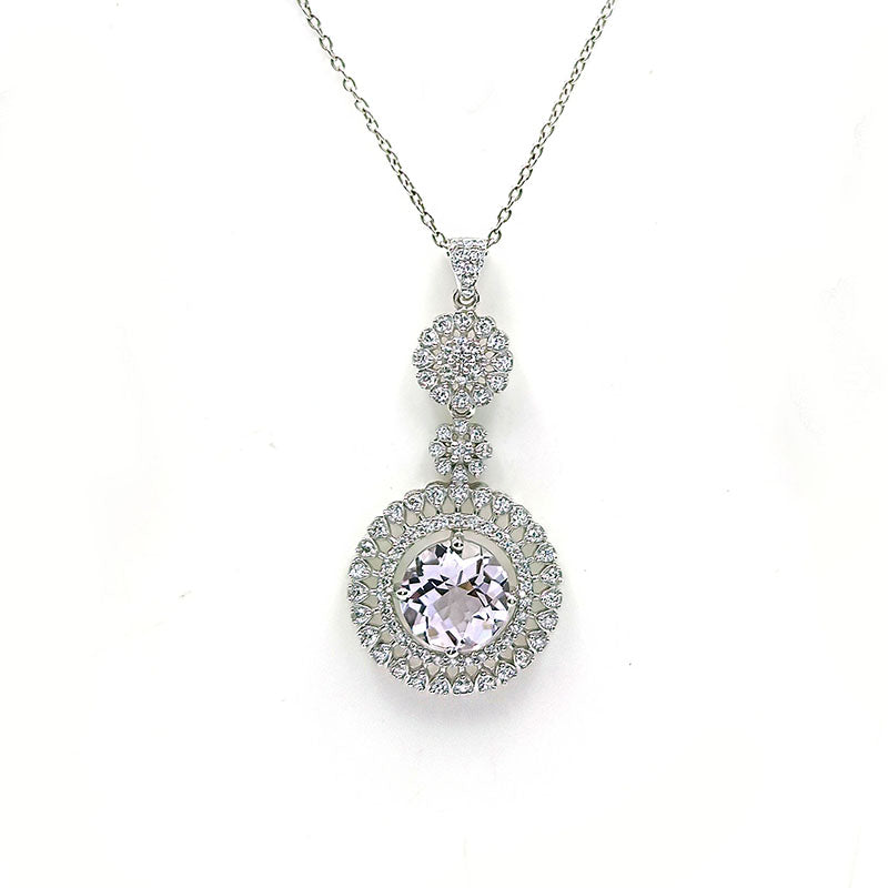 Amethyst Snowdrop Halo Earrings