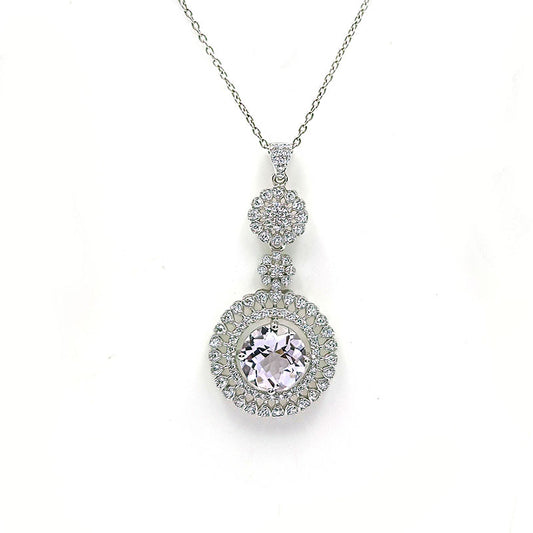 Amethyst Snowdrop Halo Earrings