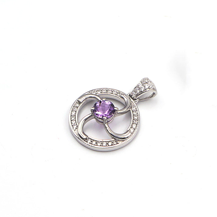 Amethyst Swirl Halo Earrings
