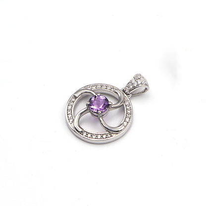 Amethyst Swirl Halo Earrings
