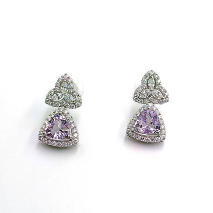Blue Topaz Trinity Lace Earrings