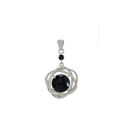Black Onyx & Spinel Entangled Orbit Pendant