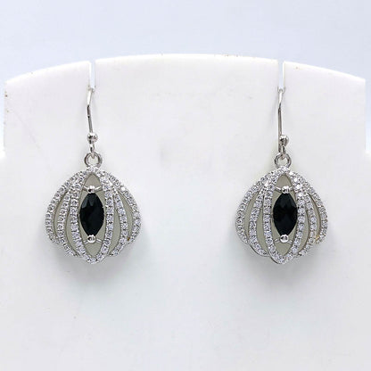 Black Spinel Shell Fan Earrings