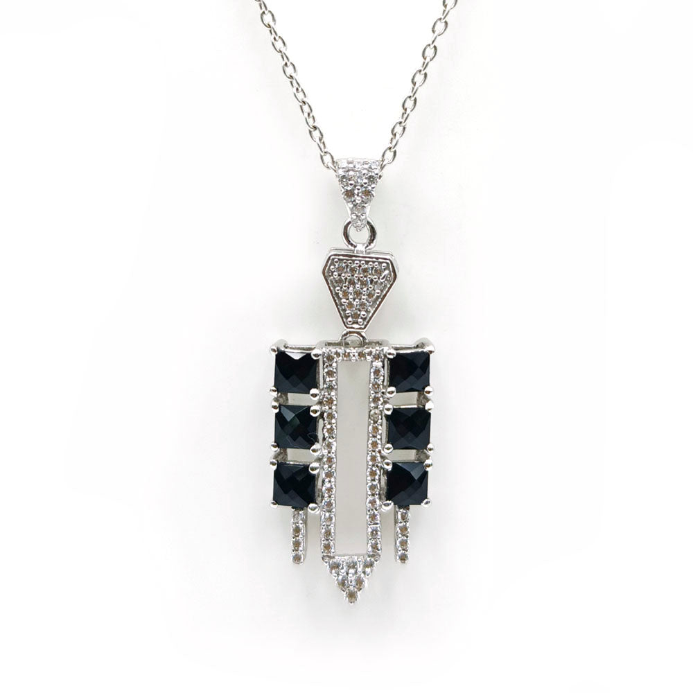 Blue Topaz Checkered Square Earrings