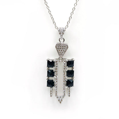 Blue Topaz Checkered Square Earrings