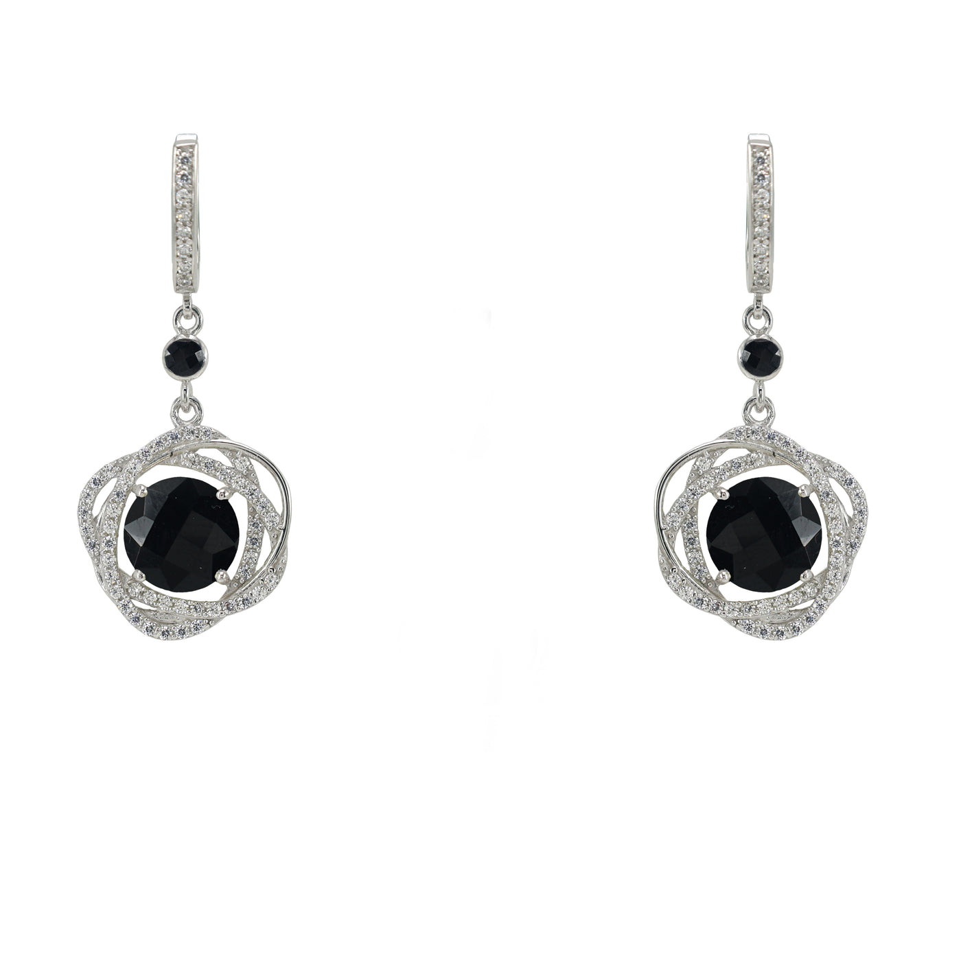 Black Onyx & Spinel Entangled Orbit Pendant