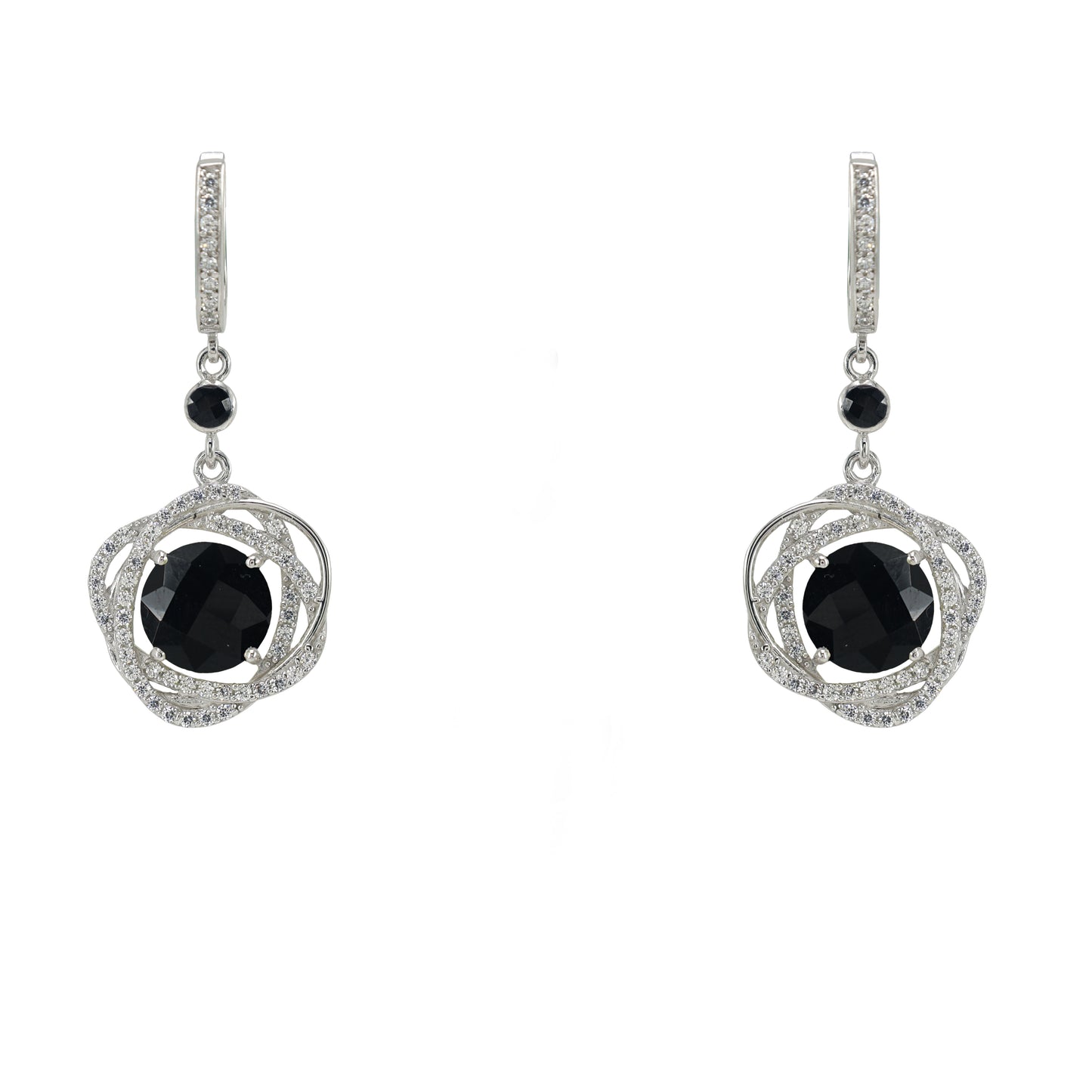 Black Onyx & Spinel Entangled Orbit Pendant