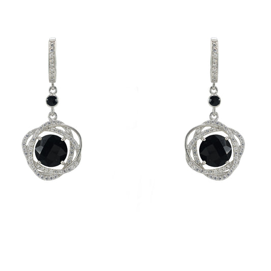Black Onyx & Spinel Entangled Orbit Pendant