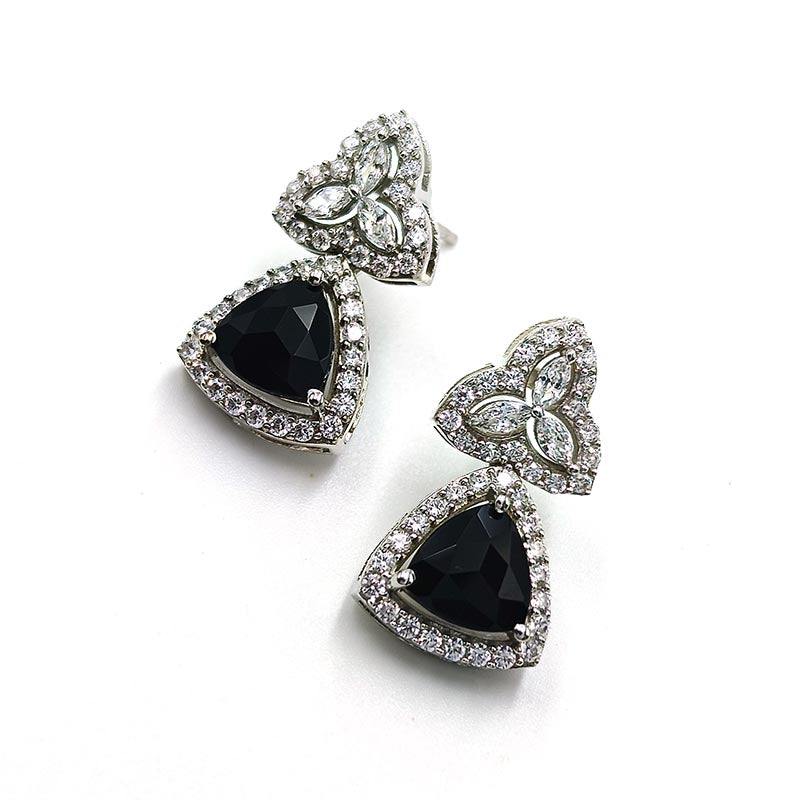 Blue Topaz Trinity Lace Earrings