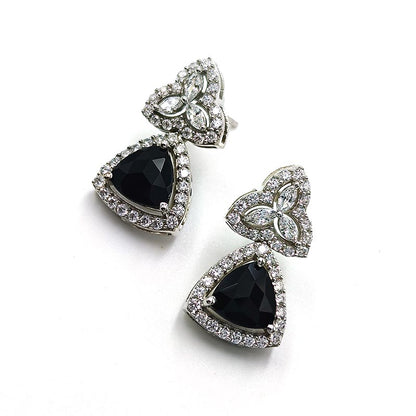 Blue Topaz Trinity Lace Earrings