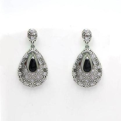 Green Onyx Pearline Lace Earrings