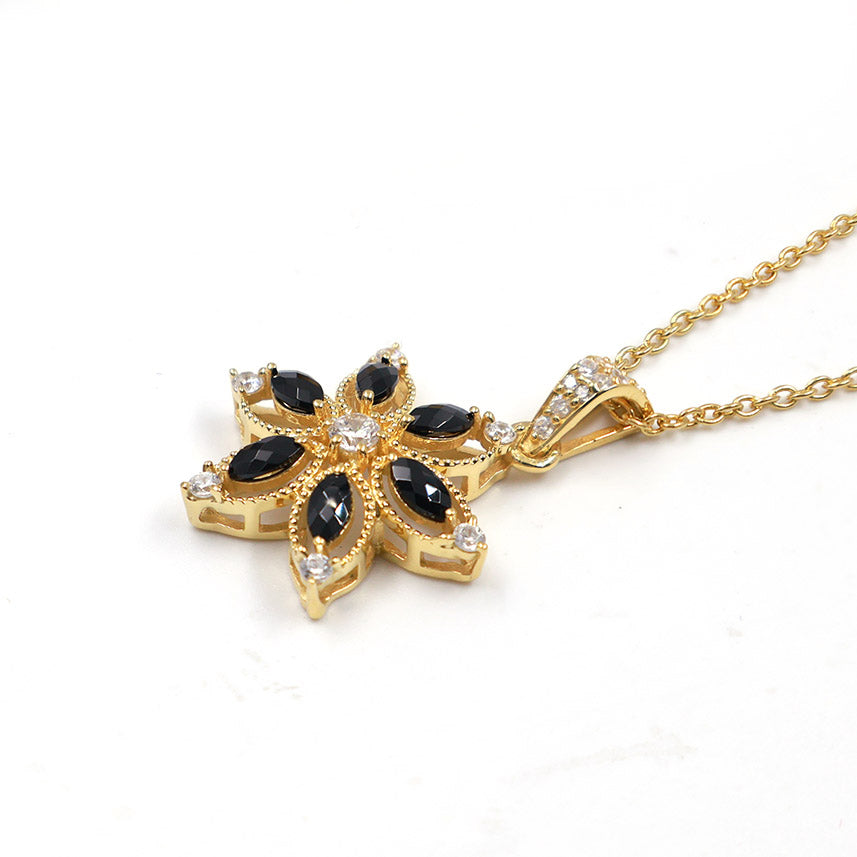 Pink Garnet Petal Star Earrings