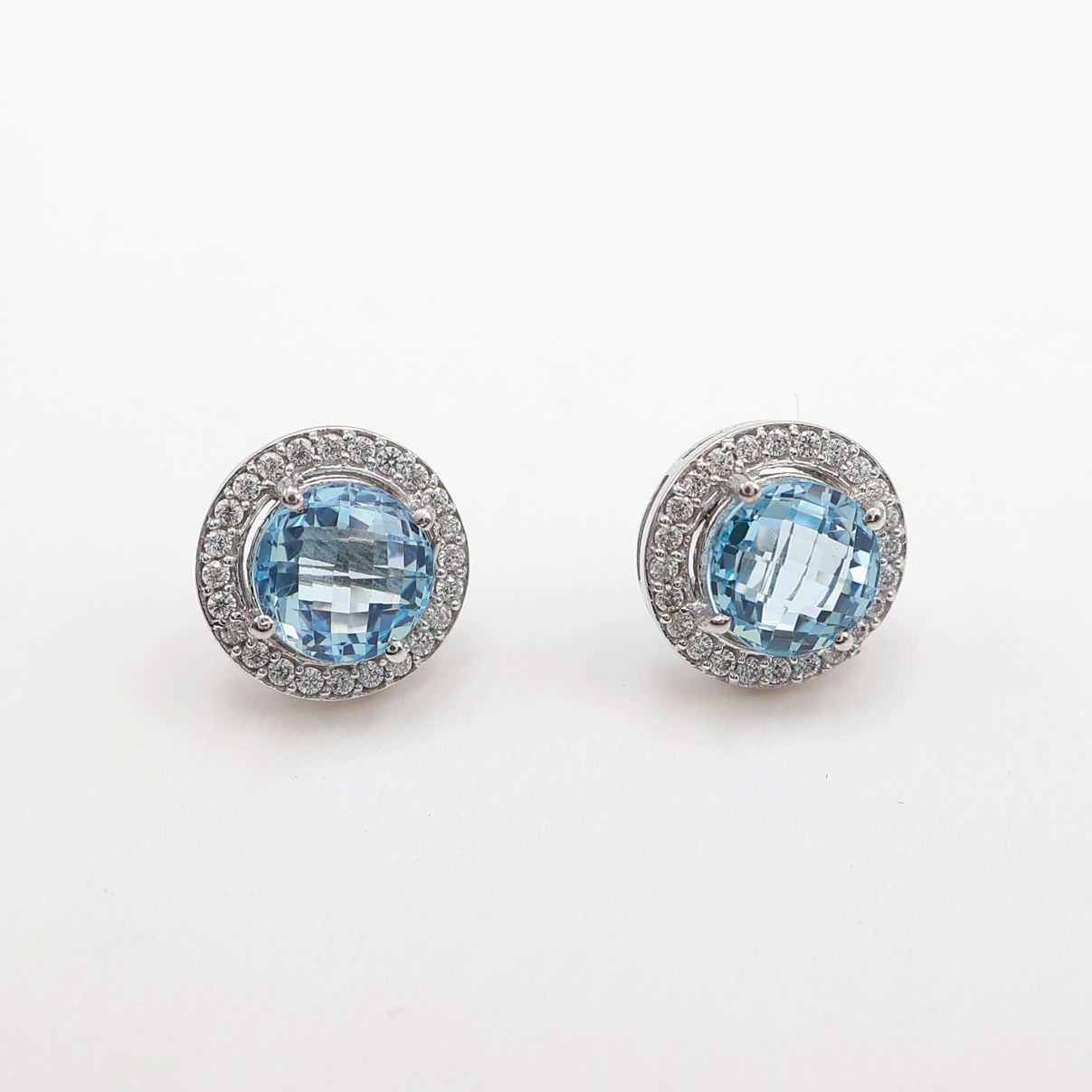 Blue Topaz Petite Cluster Earrings