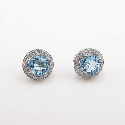 Blue Topaz Petite Cluster Earrings