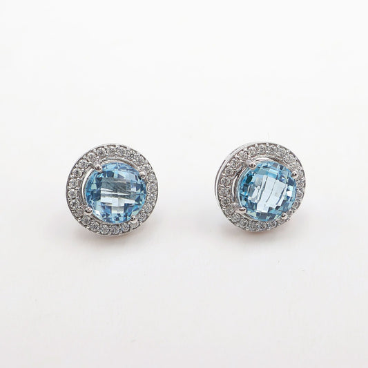 Blue Topaz Petite Cluster Earrings
