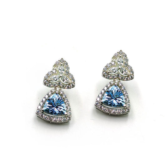 Blue Topaz Trinity Lace Earrings