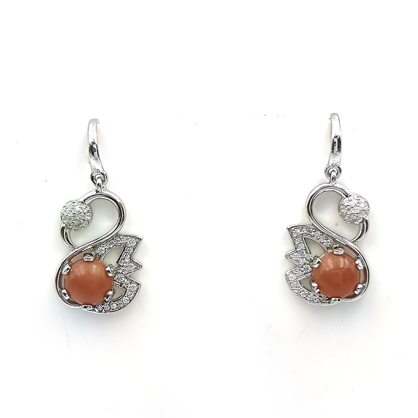 Amethyst Swan Earrings