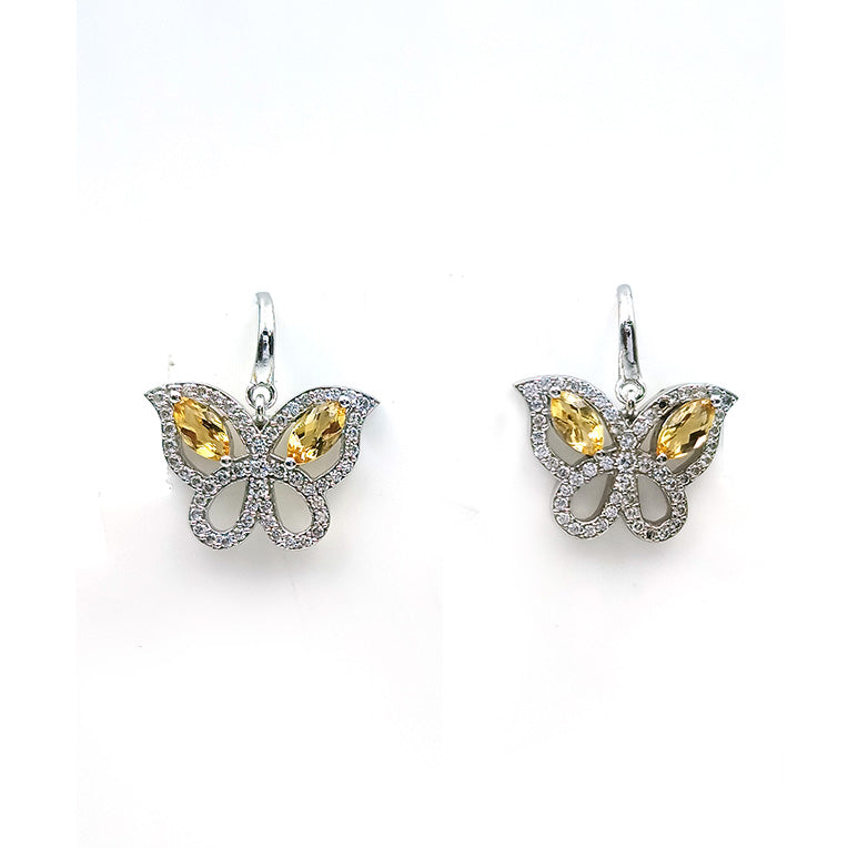 Citrine Butterfly Earrings