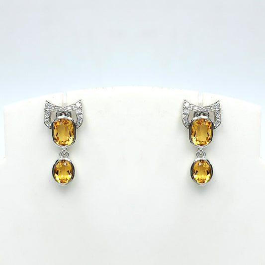 Citrine Petite Drop Earrings
