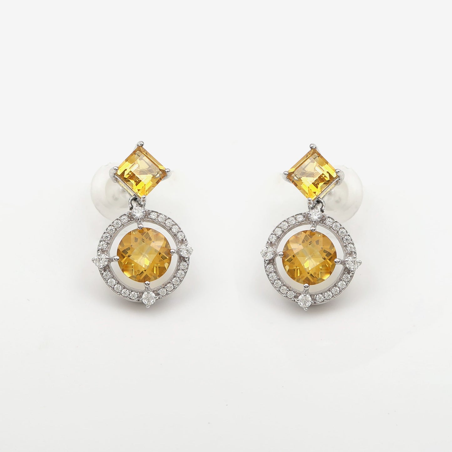 Blue Topaz Daisy Drop Earrings