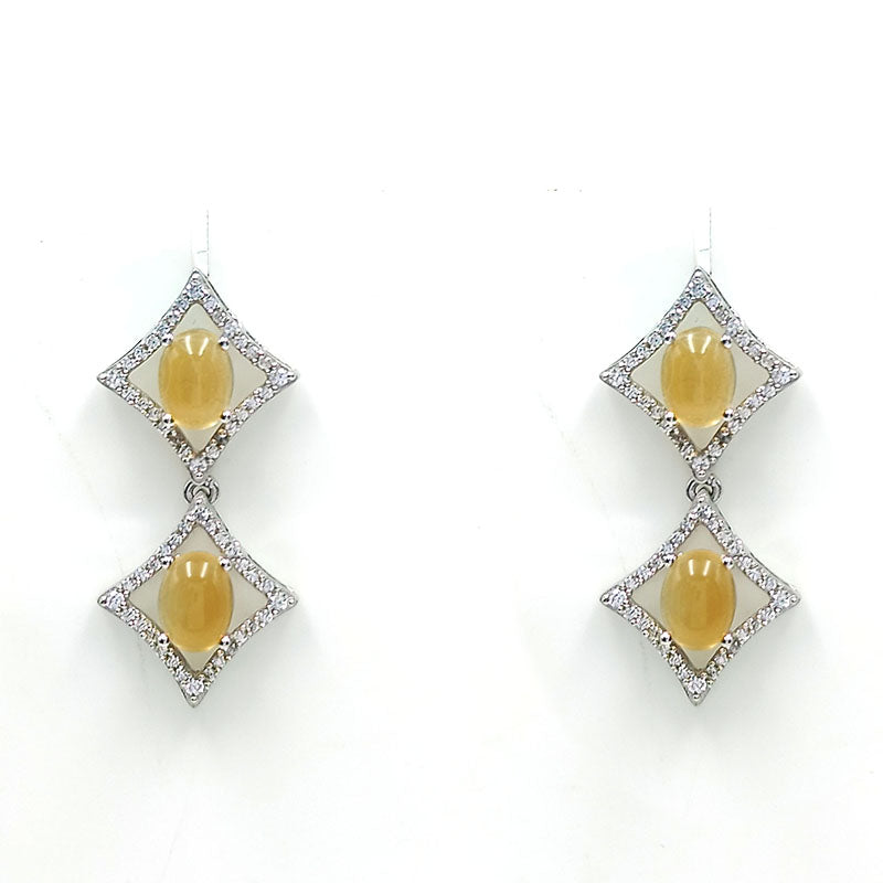 Ruby Diamond Link Earrings