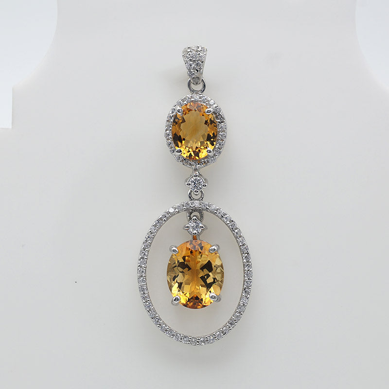 Citrine Double Orbit Pendant