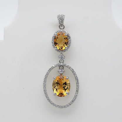 Citrine Double Orbit Pendant