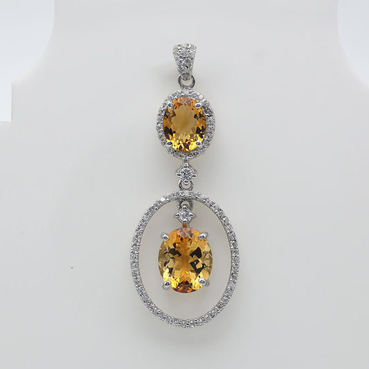 Citrine Double Orbit Pendant